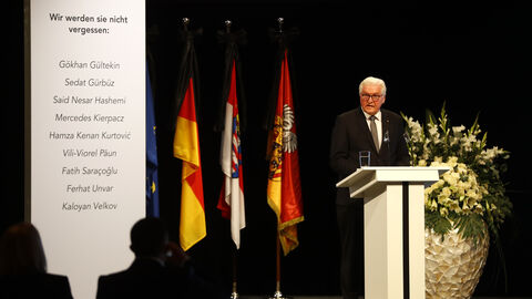 Bundespräsident Frank-Walter Steinmeier bei Gedenkveranstaltung Hanau
