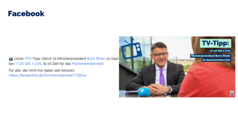 Facebook-Post vom 15. Juli 2022