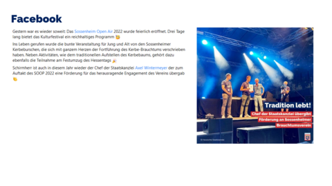 Facebook-Post vom 19. August 2022