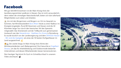 Facebook-Post vom 01.08.2022