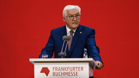 Bundespräsident Frank-Walter Steinmeier auf der Eröffnungsfeier der Frankfurter Buchmesse