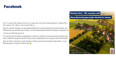 Facebook-Post von Mittwoch, 28. Dezember 2022