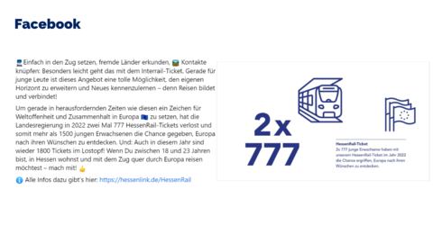 Facebook Post vom 16.04.2023