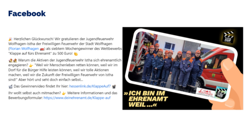 Facebook Post vom 16.04.2023