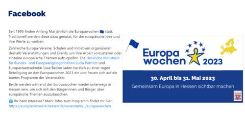 Facebook-Post vom 29.04.2023
