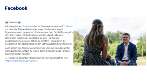 Facebook-Post vom 17. Juli 2023