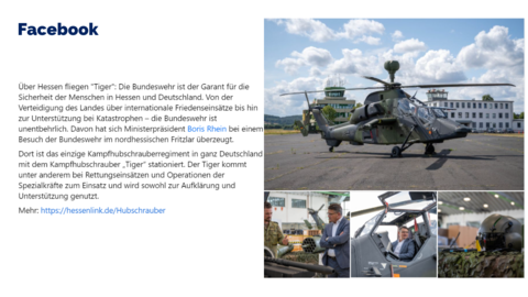 Facebook-Post vom 30. Juli 2023