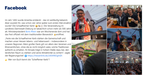 Facebook-Post vom 29. August 2023