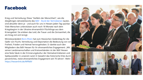 Facebook-Post vom 19. September 2023