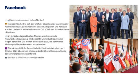 Facebook-Post vom 22. September 2023