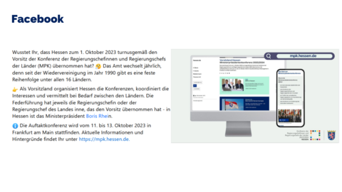 Facebook-Post vom 07. Oktober 2023