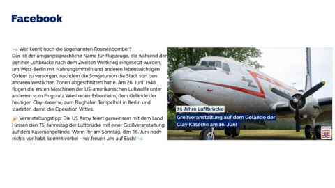 Facebook-Post von Donnerstag, 30. Mai 2024 um 09:00