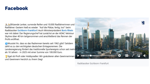 Facebook-Post vom 2. Mai 2025