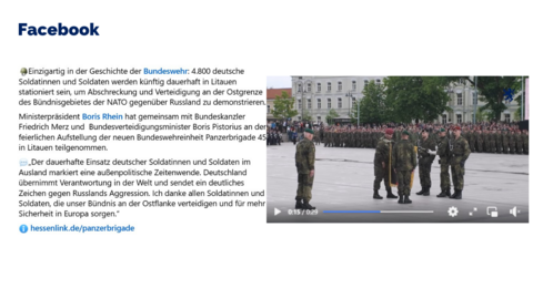 Facebook Post vom 22. Mai 2025