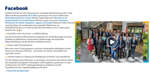 Facebook-Post vom 20. Juni 2025