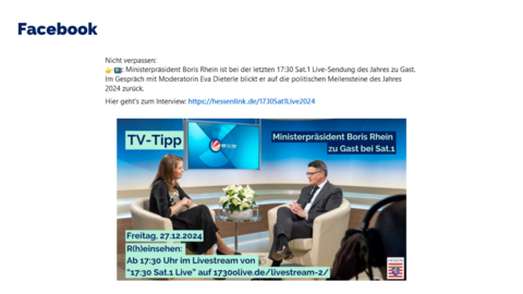 Facebook-Post vom 27. Dezember 2024