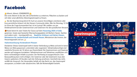 Facebook Post vom 30. November 2025