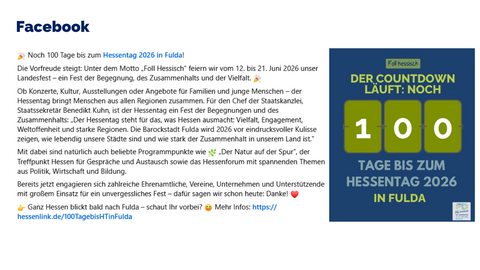 Facebook-Post vom 4. März 2026